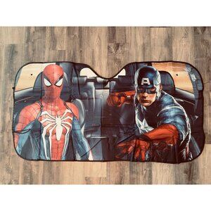 Captain America & Spider-Man Car Sunshade | Front Windshield Sunshade